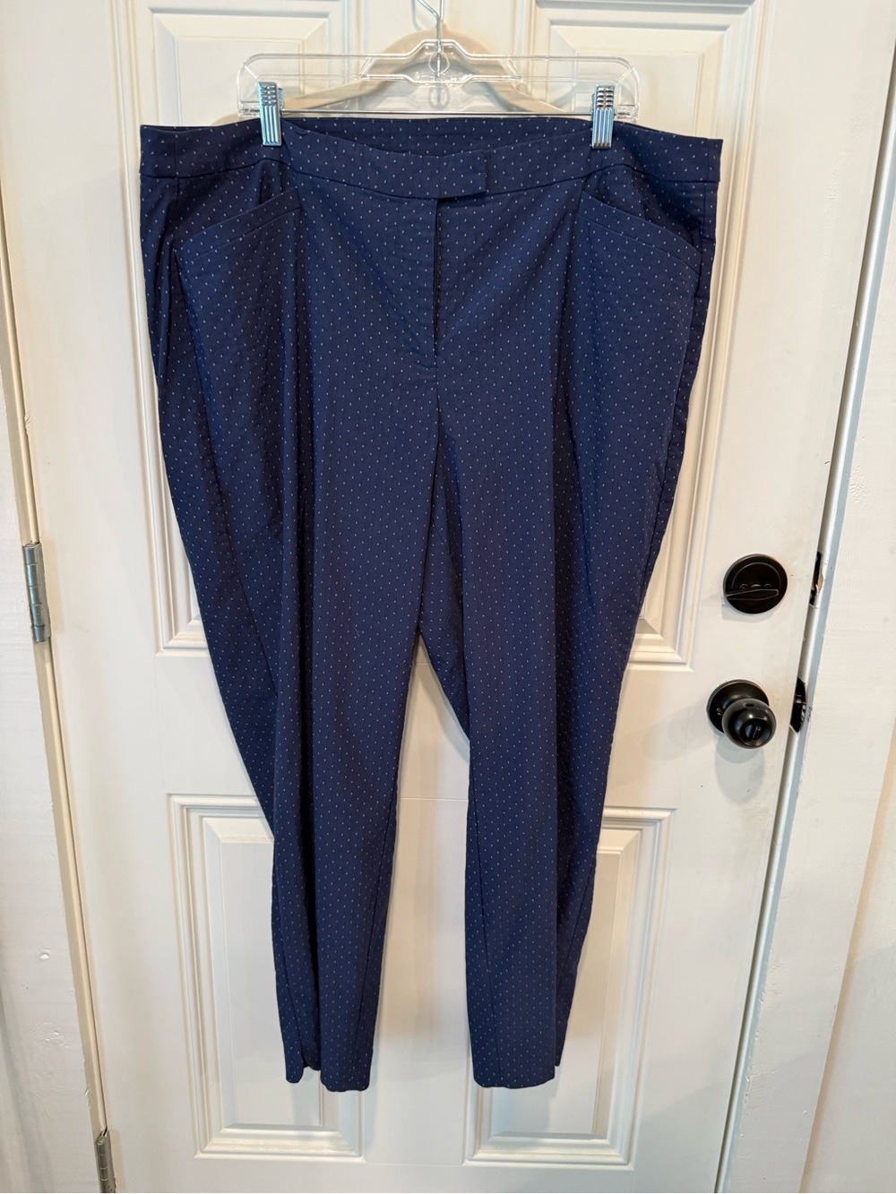 Lane Bryant Navy Polka Dot Slim Trousers